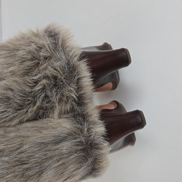 Timberland Iridescent Peach Leather Faux Fur Trim Wedge Winter Snow Boots - Picture 5 of 10